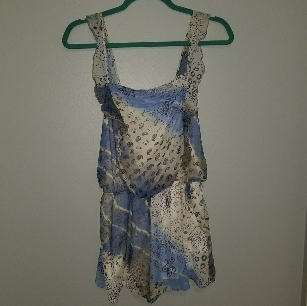 Paisley print ruffle romper